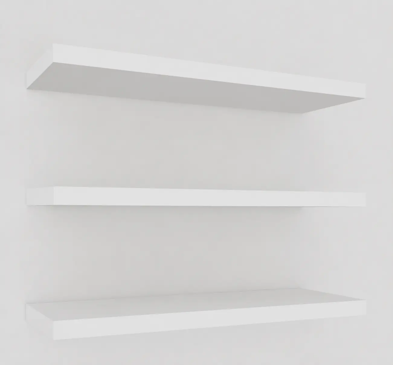 Set of 3, White Floating Shelves, Wall Mounted Shelves for Home Decor