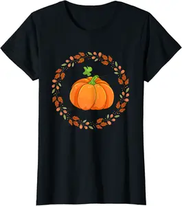 Womens Fall Pumpkin Vines Season Orange Autumn T-Shirt - Briannawo Shop 38B09BYXLYQZ