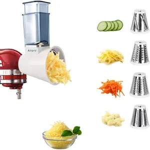 Slicer Shredder Attachment For Kitchenaid Stand Mixer, Salad Machine With Vegetable Slicer, Salad Maker, Food Slicers Cheese Grater Attachments For Kitchenaid Mixer, Dishwasher Safe, Blue