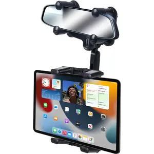 Phone Mount for Car,Car Rear View Mirror Phone Holder, Multifunctional°Rotatable and Retractable Tablet Holder for Car,Suitable for iPhone,iPad,Samsung Z Fold   , All Foldable Phones