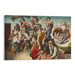 Thomase Hart Benton Drawing Poster Artworks Canvas，  Room Aesthetic Wall Art Home Modern Decor Gift. (12) Canvas Poster Bedroom Decor Sports Landscape Office Room Decor Gift Frames Ornaments Artistic Decoration Print Photo