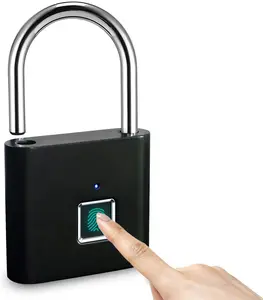 Fingerprint Padlock,AICase Ultra Light One Touch Open Fingerprint Lock with USB Charging for Gym, Sports, School Employee Locker,Fence, Suitcase,Bike No App, No Bluetooth，No Trouble
