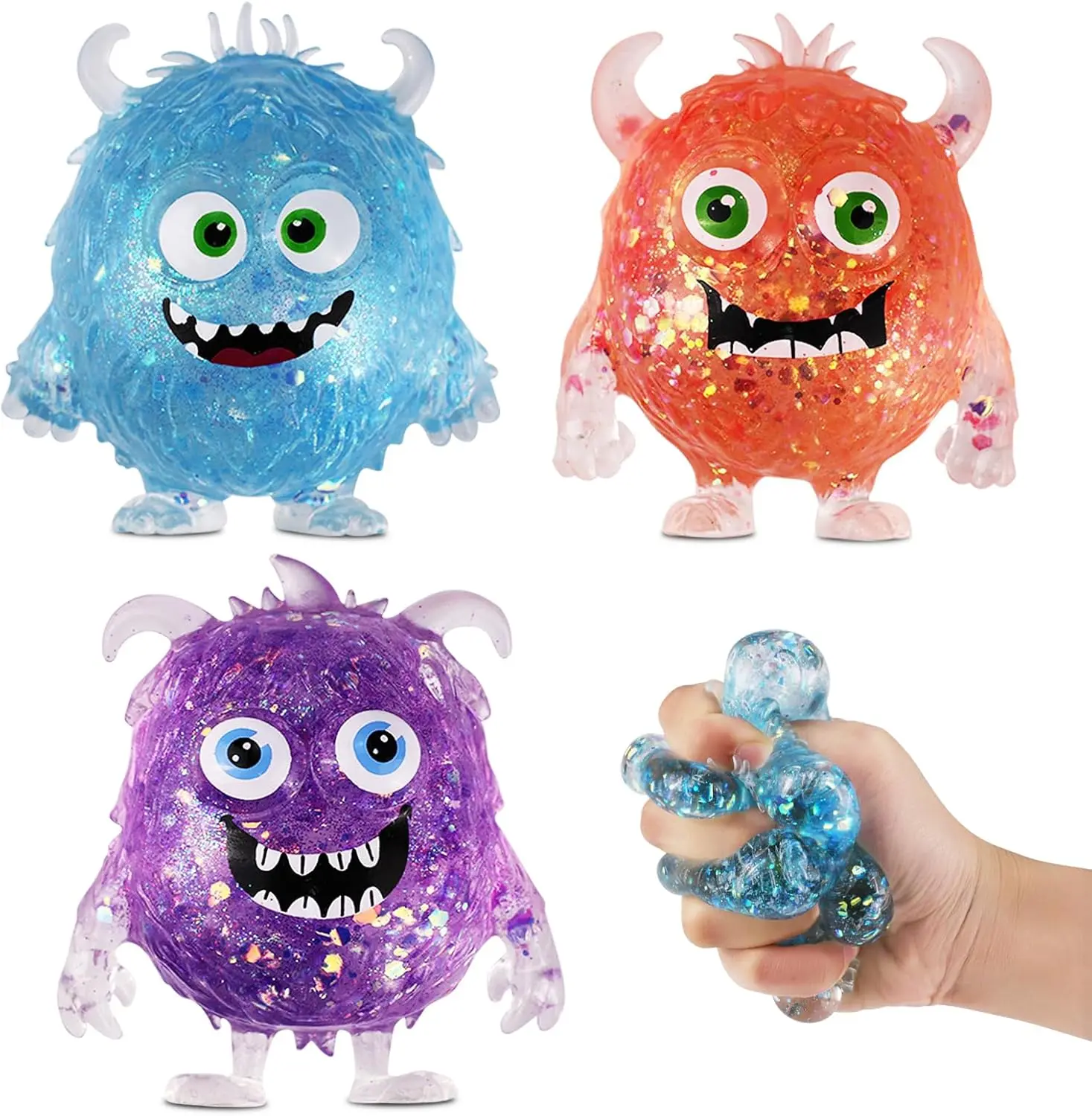 Halloween Fall Gift 3-Pack Squishy Toys – Soft Slow-Rising Animal Sensory Squeeze Toys for Kids & Adults, Stress Relief Fidget Toys, Washable Stress Balls, Cute Anxiety Relief Toys