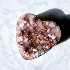 Heart Shaped Orgonite for EMF and 5G Protection Home Decor Energy Cleansing Space Harmonizing Stress Relief Gift for Her
