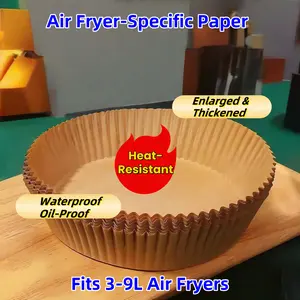 RoundAir Fryer Baking Paper Liner, 1 Set Disposable Universal 3-5L Air Fryer Paper, Oil Absorbing Food Grade Paper, Home Kitchen Baking Tray Supplies & Gift Kit Bakeware Square Utensils 20Zhang tool box