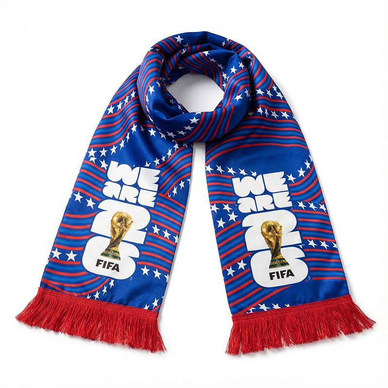 FlFA World Cup 2026 High-Definition Lightweight Polyester Trophy Support Scarf Game Day Fan Collect Wear Party Nationwide Accessory