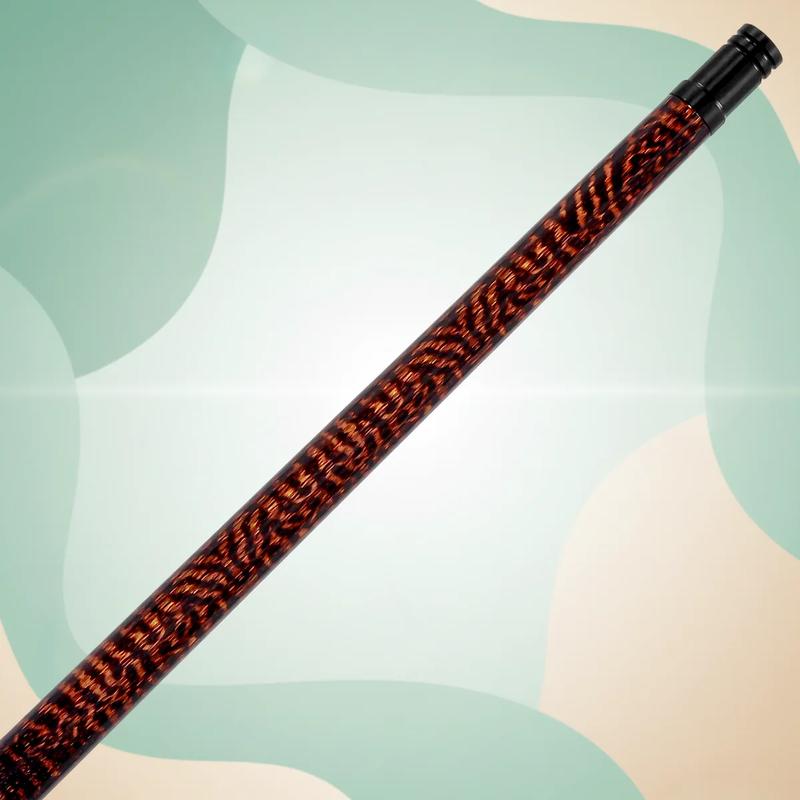 Rhino RETRO Snakewood-Inspired Wrapless Carbon Fiber Pool Cue with Time Crystal Tip, Pro Taper Shaft, Stainless 3/8-8 Joint, Weight-Adjustable