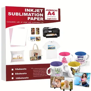 100PCS A4 Sublimation Heat Transfer Paper For Inkjet Printer DIY T Shirt Clothes Bag Cup Ceramics Thermal Transfer Papers