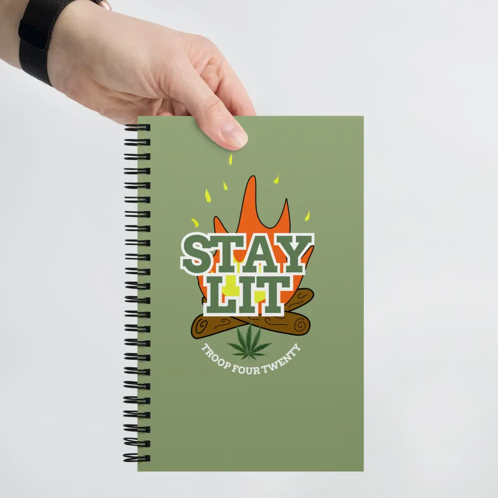 Troop Four Twenty - Stay Lit Spiral Notebook - Cannabis Themed Novelty Gift 140 dotted bullet journals