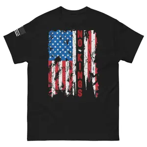 Unisex Classic Tee No Kings Bold Patriotic Vintage 4th of July 2025 Edition