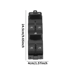Front Driver Side Power Window Switch Compatible with Volkswagen Jetta Golf Passat Bora Gli, Direct Replacement Car Part