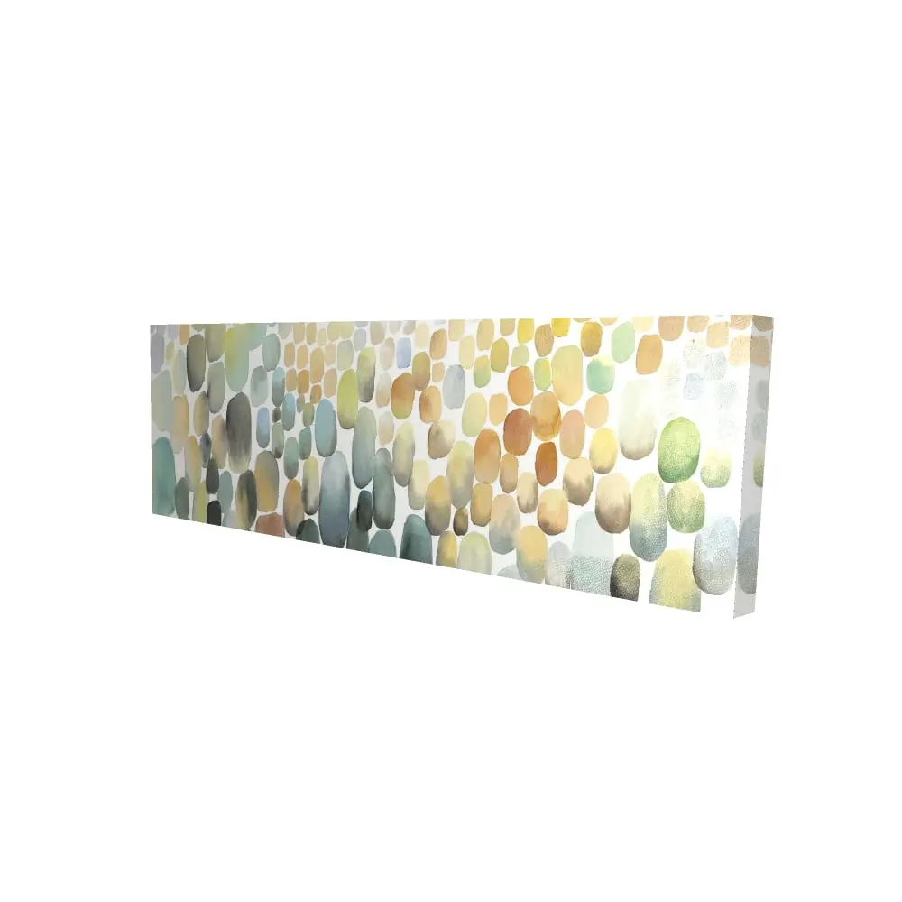 Begin Home Decor 2080-1648-AB91 16 x 48 in. Blue Livingroom Canvas - Cluster of Circles Home Decor Art