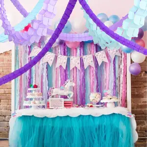 Paper Garland Happy Birthday Bunting Banner, Streamer Backdrop/ Wedding Party for Hanging Decor