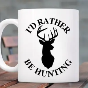 [Deer Hunter Camp Coffee Mug] I Would Rather Be Hunting Deer Coffee Mug, Deer Hunter, Gift For Hunter, Hunting Gift, Coffee Cup, Hunters, Deer Head, Hunt Mug, camp mug