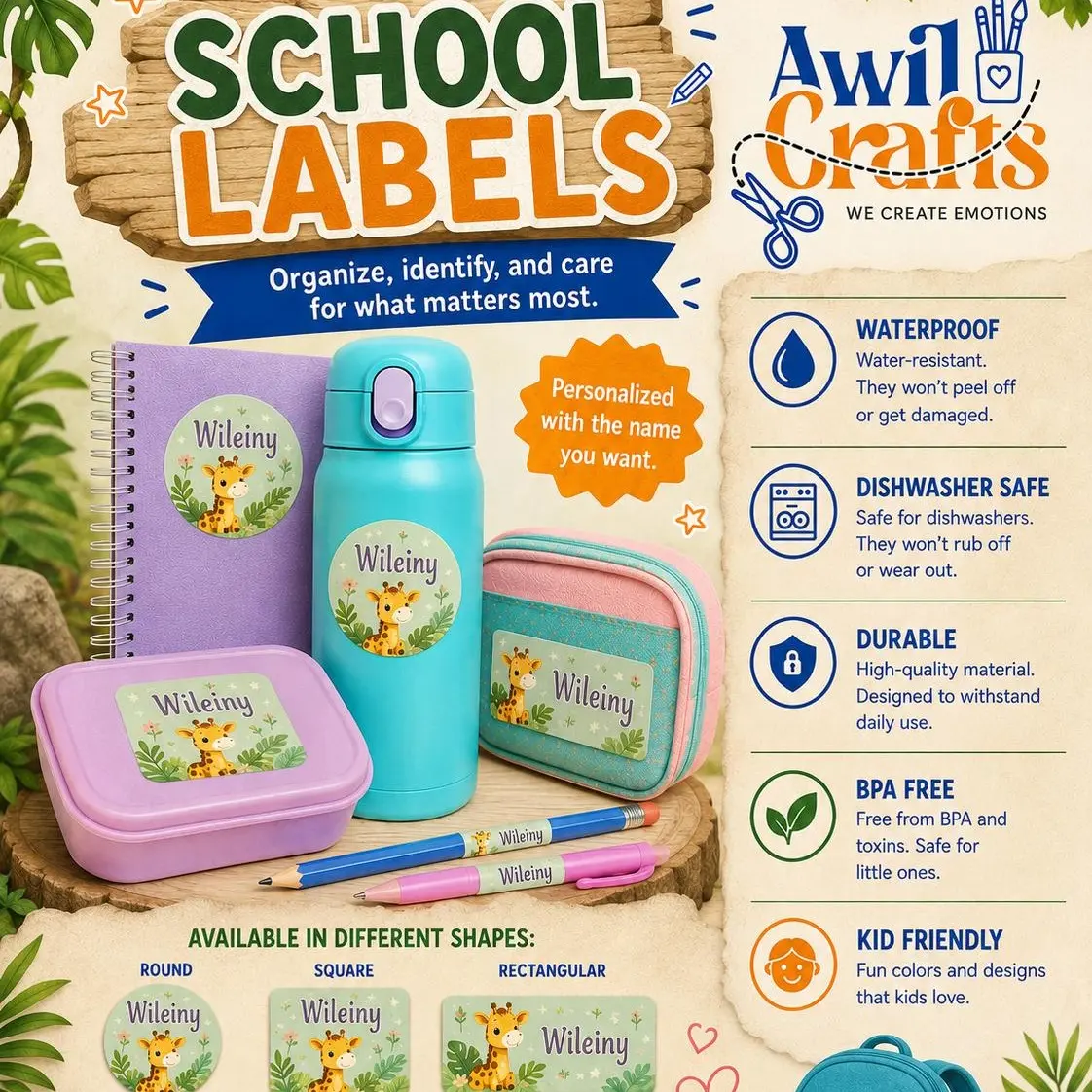 School labels