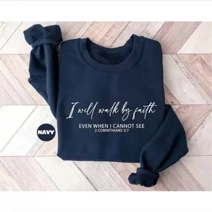FaithHaus - Will Walk By Faith Sweatshirt, Faith Sweatshirt, Bible Verse Outfit, Christian Women Clothing, Religious Family Sweatshirt, Christian Gifts