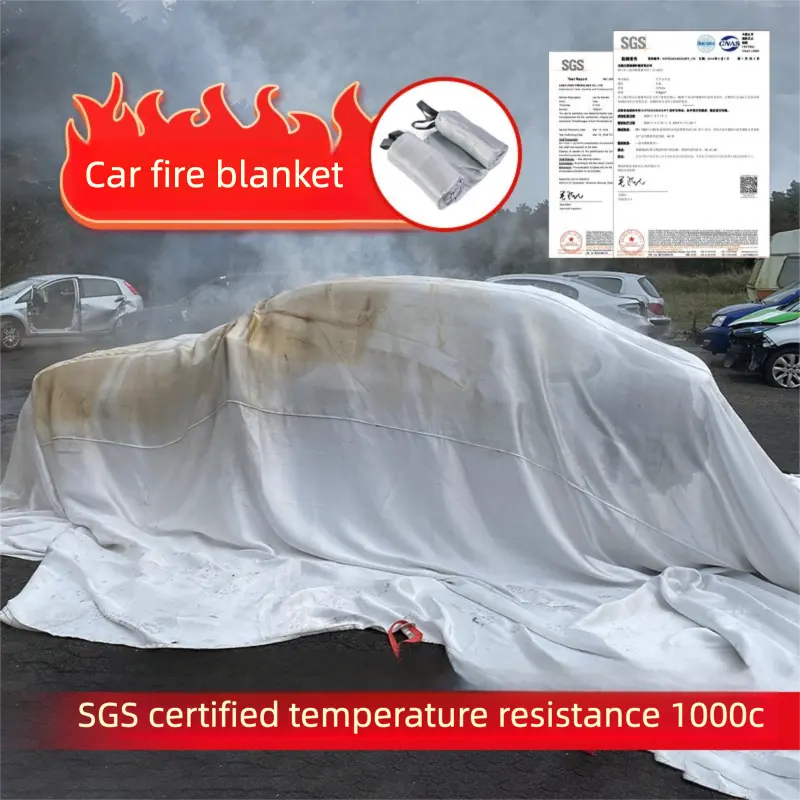 Car Fire Blanket 6*8m Fiberglass Fire Suppression Blanket for EV Charging Station Emergency Fire Safety