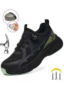 Men's Steel Toe Safety Shoes, Low-Top Breathable Anti-Slip Slip Resistant Work Boots, Lightweight Comfortable Outdoor Hiking Footwear