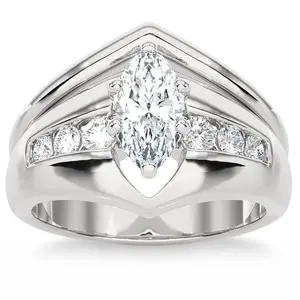 Certified 2 1/3Ct TW Marquise Diamond Engagement Ring 14k Gold Lab Grown