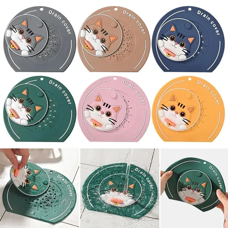 Insect-Proof Floor Drain Cover, Reusable Anti-Odor Drain Stopper, Universal Sewer Pipe Cover for Bathtub, Shower