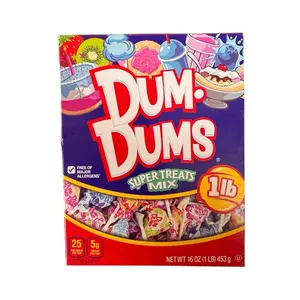 Dum Dums Super Treat Mix Lollipops - Cake, Blueberry, Strawberry, Kiwi & More Flavors - 1 Box (1 lb)