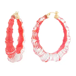 Bamboo Illusion Hoop Earrings