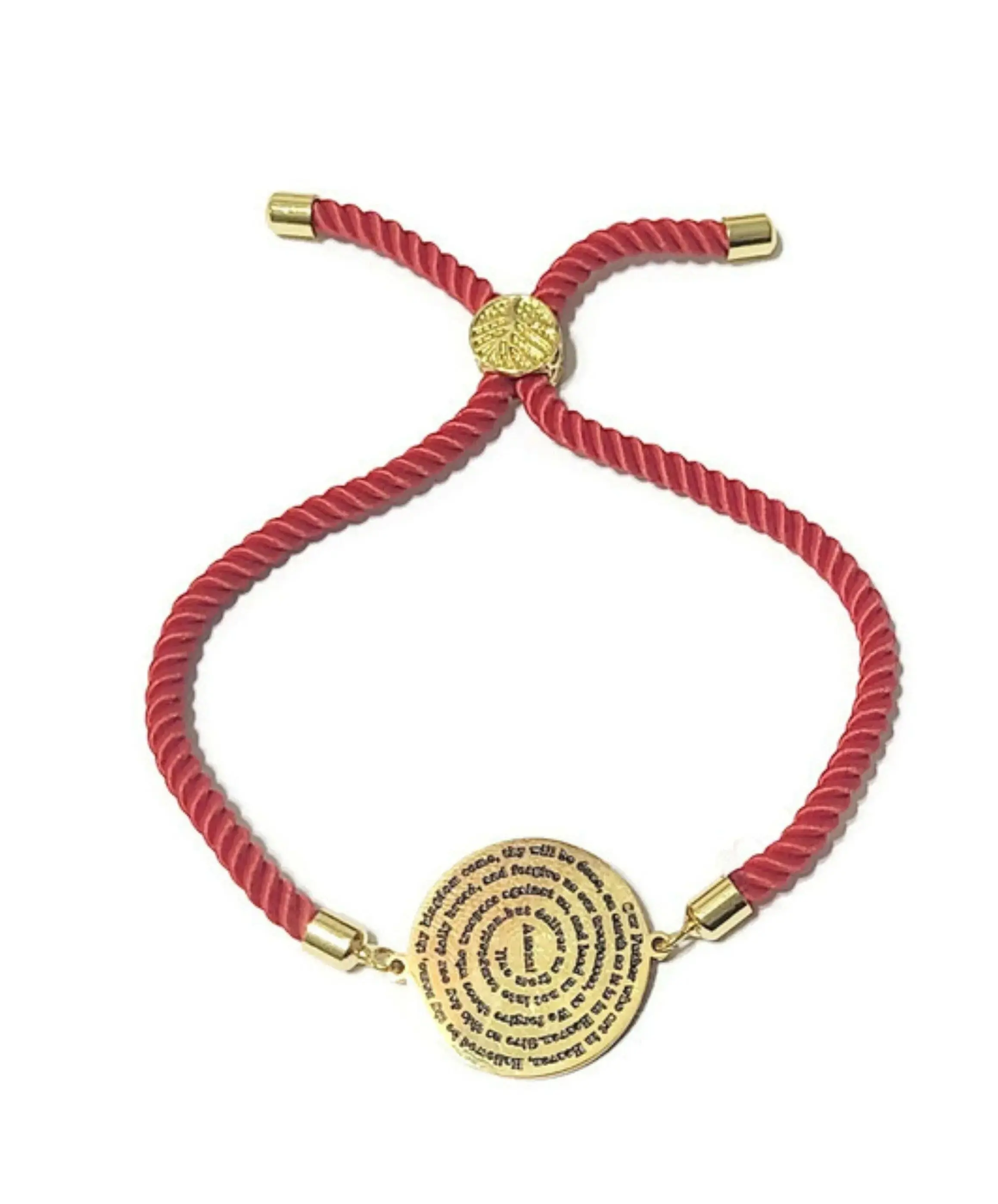 Our Father Prayer Bracelet Red Cord - Faith & Devotion Talisman with 72 Names of God