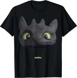Toothless Night Fury Big Face Costume 3D T-Shirt Unisex