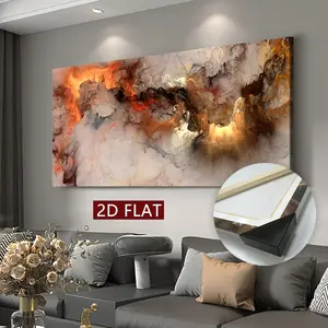 1 piece wood frame fabric painting wall art - thunder cloud and flame design, waterproof and odorless, suitable for living room, bedroom, office, restaurant, bar decoration, wall decoration, Wood frame canvas painting