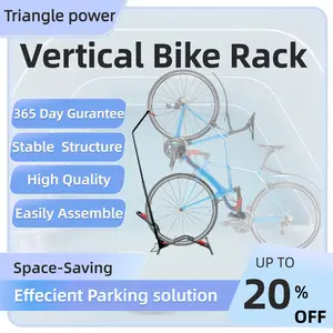 Bicycle Stand Vertical Bike Rack, Space-Saving Freestanding and No-Damage Wall, Super Stable Upright Bike Stand Rack, Adjustable Indoor Bike Storage for 20''-29''Mountain/Kid/Road Bikes