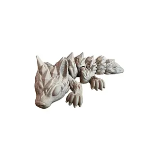 Tiny Crystal Wolf - 6.5 Inches - Desktop or Fidget Toy - Articulated Body and Legs - 3D Printed - Choose a color!