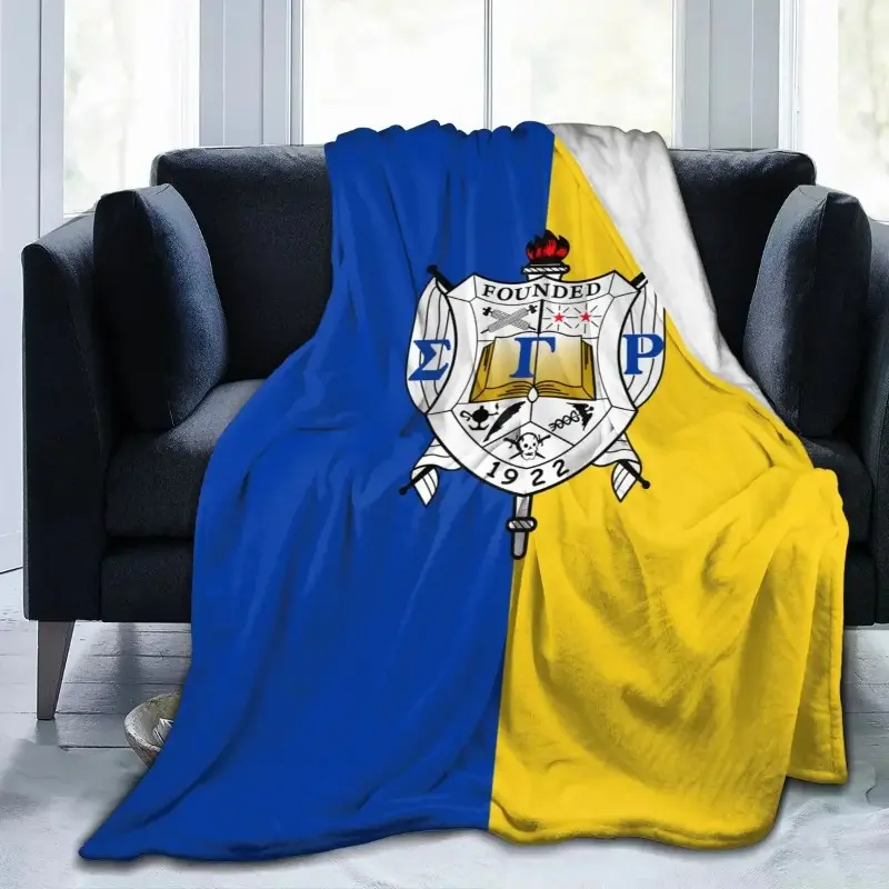 Sigma SGR Gamma Rho Sorority Decorative Throw Blanket - Ultra Soft Flannel Fleece, Digital Printed, Cozy Warm All-Season Premium Microfiber - Decorative Graphics, Custom Text, Pattern, Alphabet, Collegiate Design - Women's Greek Gift, Decorative Graphics