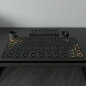 Thickened Honeycomb Pattern Gaming Mouse Pad, Non Slip Mousepad, Non-slip Rubber Base Mouse Pad, Universal Stitched Edges Keyboard Mouse Mat, Desk Pad for Office and Home