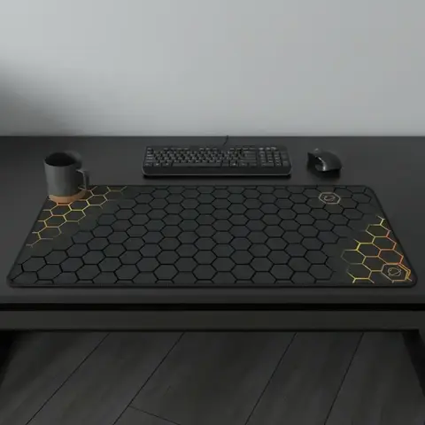 Thickened Honeycomb Pattern Gaming Mouse Pad, Non Slip Mousepad, Non-slip Rubber Base Mouse Pad, Universal Stitched Edges Keyboard Mouse Mat, Desk Pad for Office and Home, Computer Desk Accessories, Desktop Accessories, Office Desk Accessories