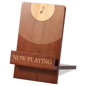 Now Playing Vinyl Record Stand Wood Vinyl Record Holder Vintage Record Holder Stand Decorative Vinyl Record Holder Display Elegant Vinyl Accessories for LP Enthusiasts