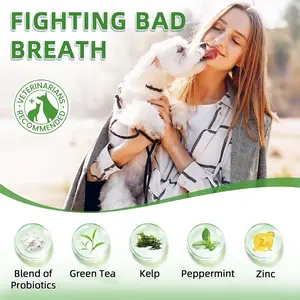 Dog Teeth Cleaning Powder, Dog Plaque and Tartar Remover, Bad Breath Treatment for Dogs with USDA Organic Sea Kelp Powder, Dog Dental Care Made Easy, for All Ages