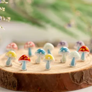 Multicolor Mushrooms Ceramic Earrings Fashion Gift Ear Studs Jewelry For Women Girl