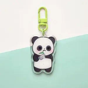 Stabby Panda Acrylic Keychain (Green) (Available in rainbow)