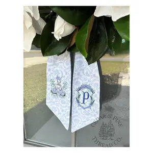 Monogrammed Easter Wreath Sash | Custom Spring Door Banner wreath sash, monogram door decor