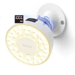 Barrina Orbgrow OG03C Rechargeable Puck Grow Light, 4000K Full Spectrum, Cordless Magnetic Plant Light with Timer, for Indoor Plants, White 1 Pack