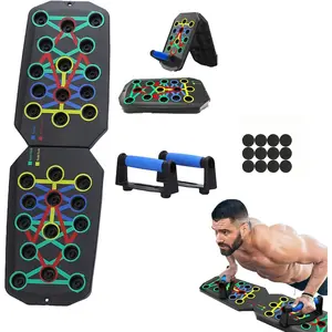 Foldable Push-up Board with Color-Coded System for Home Workout Multi-Functional Stands for Strength Training Chest Arms Core Portable Gym for Men Women Fitness Accessories