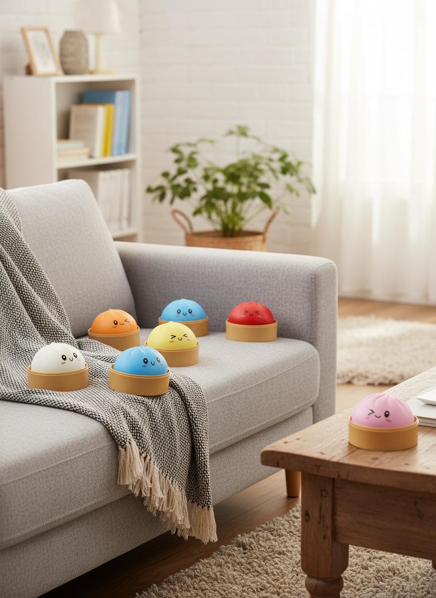 TPR Squishy Toy Realistic Steamed Bun Pinch Toy Stress Relief Creative Novelty Squeeze Toy for Desk Office