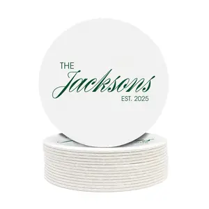 Custom Last Name and Established Year Wedding Coasters