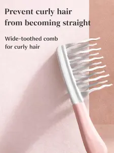 Wide-Tooth Hair Comb with Abs Handle, Detangling Comb, Volumizing Comb for Long Curls, Thick Hair & Voluminous Hairstyles, Stylish Hair Care Tool for Home Use