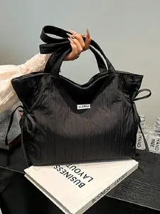 Fashion Large Capacity Handbag, Multifunctional Lightweight Underarm Bag, Foldable Tote with Drawstring Closure, Ideal for Students and Office Workers