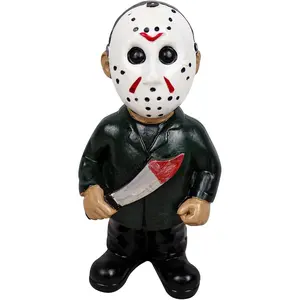 Horror Movie Garden Gnomes Statue Michael Myers Action Figure Collectibles Jason Freddy Nightmare Figurines Halloween Lawn Outdoor Decor