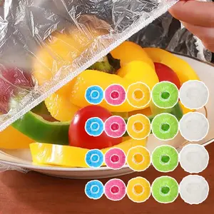 Set Of 90 Reusable Plastic Food Storage Covers - Elastic Transparent Bowl Wraps in Assorted Sizes for Refrigerator, Picnic, Beach - Versatile Food Preservation Alternative to Foil Wrap kitchen gadgets supplies