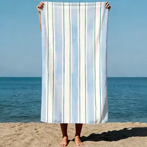 Pattern with white daisies on a pink background, checkered design below, pastel vector art style. Sand-Free Beach Towel | Ultra-Light Microfiber | Quick-Dry, Compact for Travel