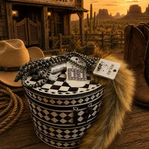 Triple stack checkered jewelry box Bundle