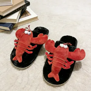 Playful Lobster Slippers for Women | Super Soft Plush Home Shoes with Fun Shell Design | Cozy Indoor Fashion Footwear